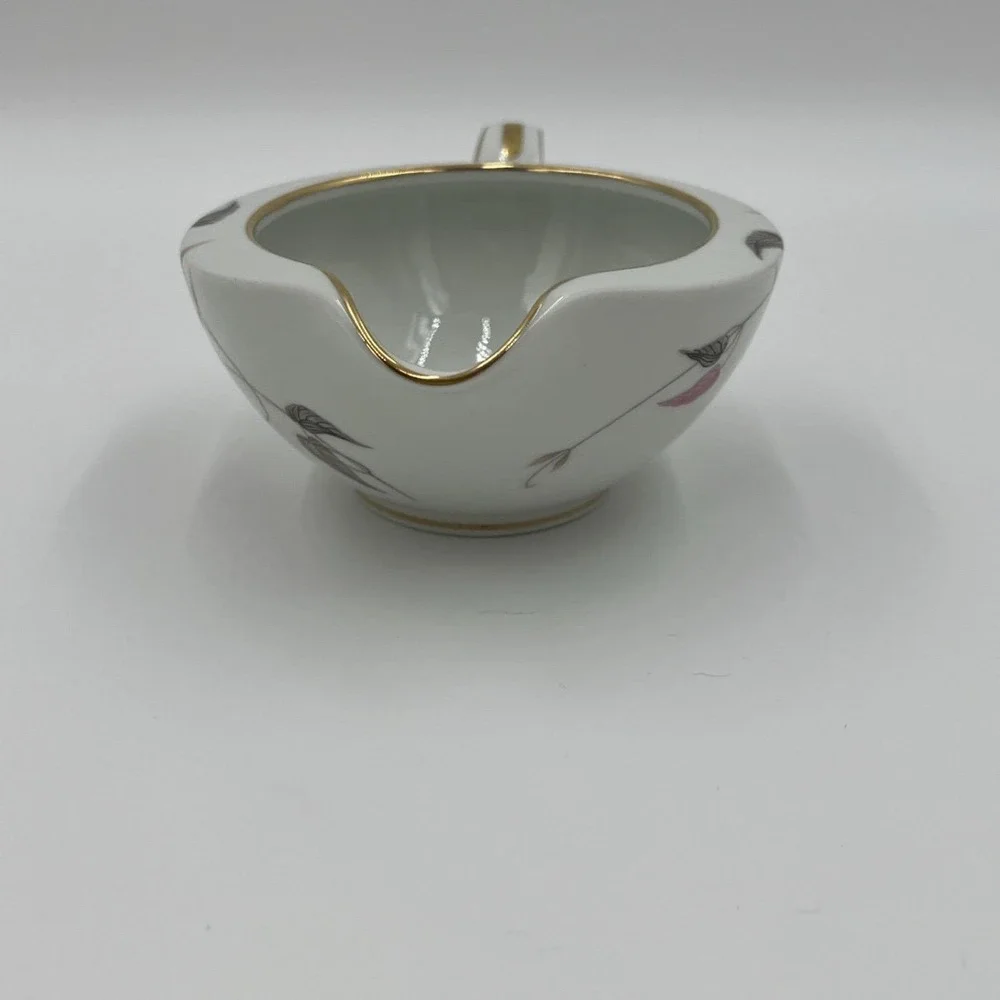 Noritake China Arden 5603 Creamer‎ Vintage White Gold Floral Porcelain Japan